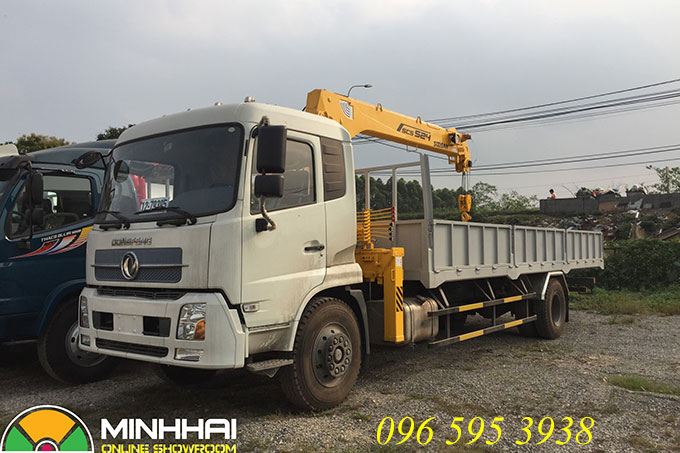 xe tải dongfeng 8 tấn gắn cẩu soosan 5 tấn