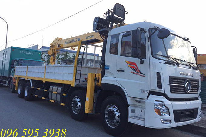 xe tải dongfeng gắn cẩu soosan 10 tấn scs1015ls