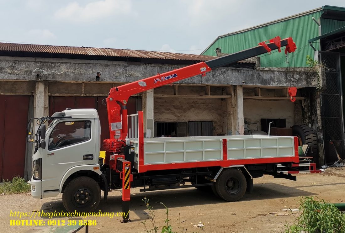 xe tải dongfeng gắn cẩu kanglim 3 tấn